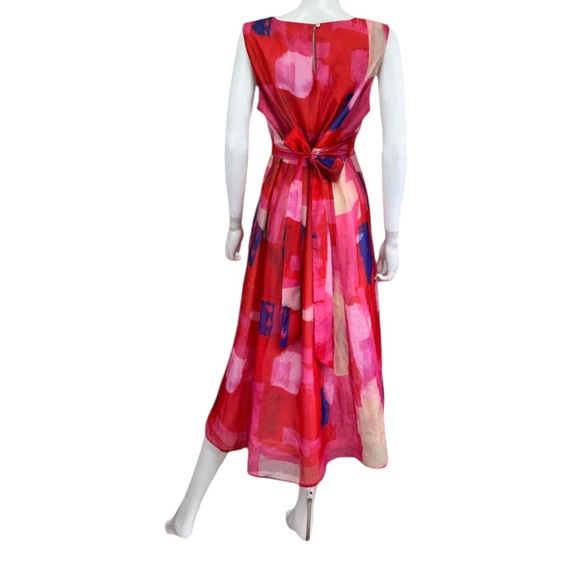 Eva Franco Pink Watercolor Dress Size LP - Picture 3 of 12